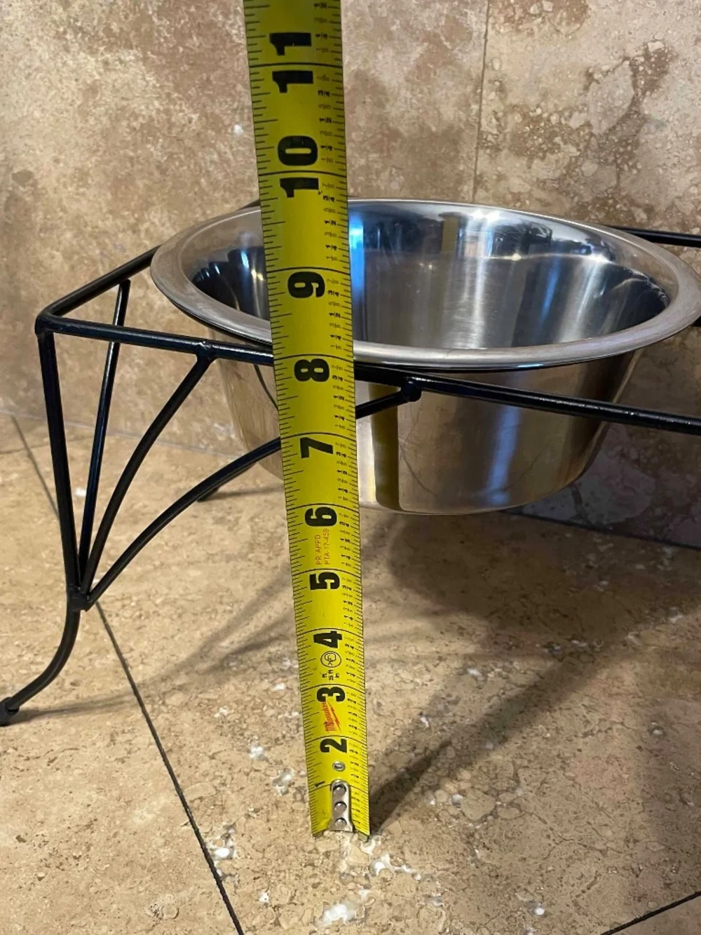 Dog food Stand with 2 bowls (food, water) pet feeder station, metal steel